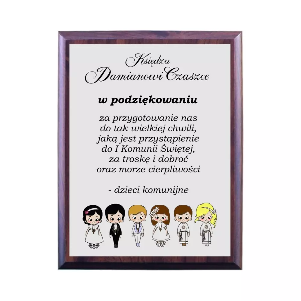 DYPLOM PODZIĘKOWANIE KOMUNIA