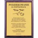 Duży Dyplom Podziękowanie za współpracę grawer